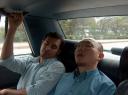 Ein kleiner Schlaf im Taxi auf der Heimfahrt - das Foto ist natuerlich gestellt ;-)